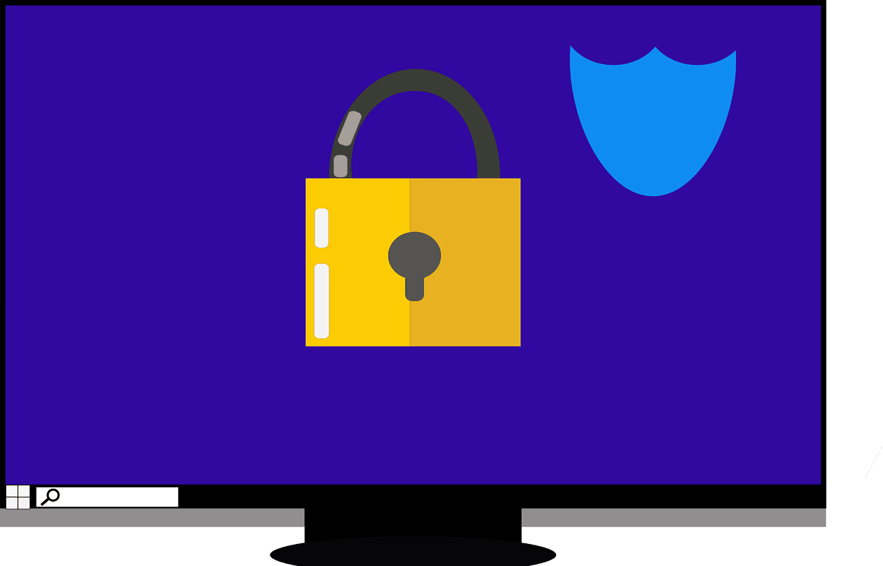 Free secure computer protect computer vector