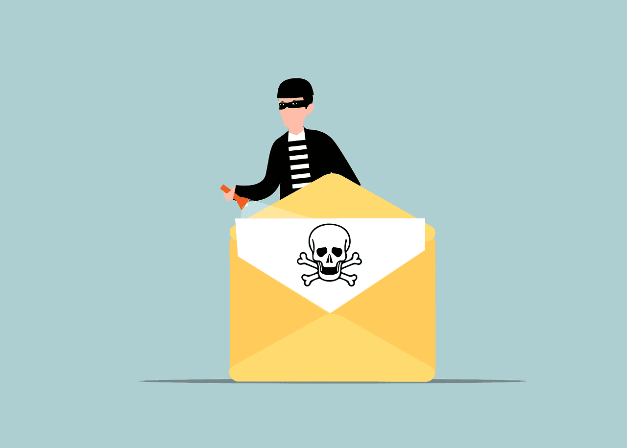 Free mail phishing scam vector