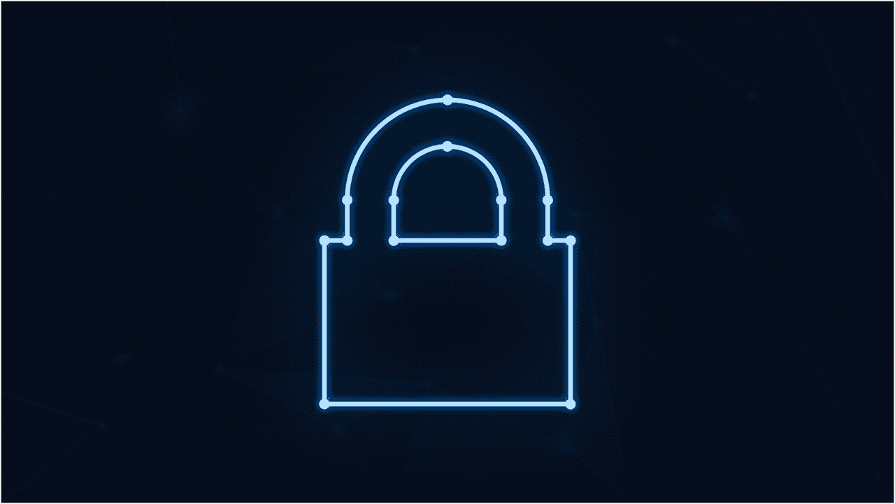 Free padlock neon cybersecurity vector